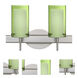 Pahu 4 2 Light 14.63 inch Satin Nickel Vanity Light Wall Light in Incandescent, Transparent Olive/Opal Glass