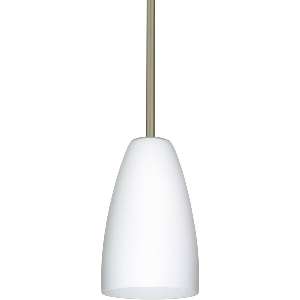 Riva 9 LED Satin Nickel Stem Pendant Ceiling Light in Opal Matte Glass