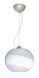 Luna LED Satin Nickel Pendant Ceiling Light in Opal Frost Glass