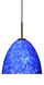 Sasha Ii 1 Light Bronze Pendant Ceiling Light in Incandescent, Blue Cloud Glass