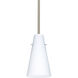 Cierro LED Satin Nickel Stem Pendant Ceiling Light in Opal Matte Glass