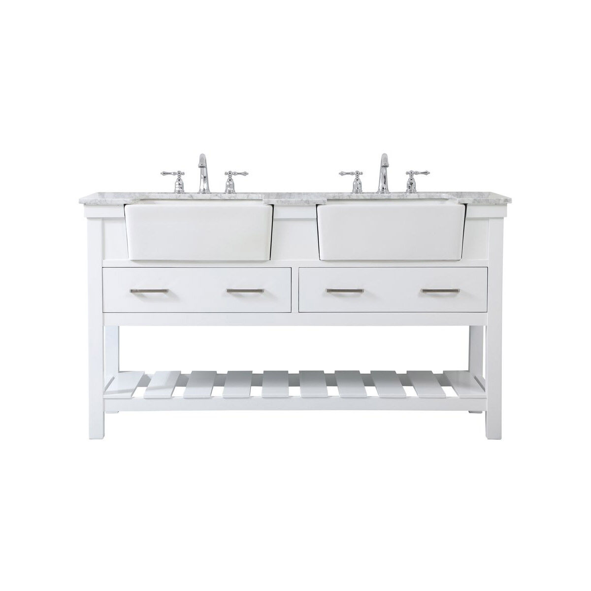 Clement 60 X 22 X 34.13 inch White Bathroom Vanity Cabinet