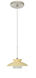 Trilo 1 Light Satin Nickel Pendant Ceiling Light in Champagne Glass, Halogen