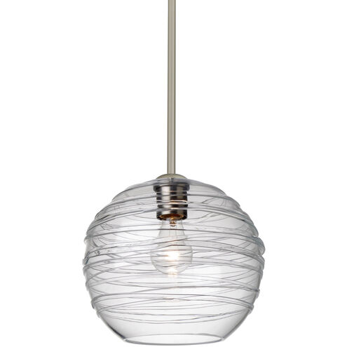 Wave 10 1 Light Satin Nickel Stem Pendant Ceiling Light