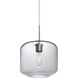 Niles 10 1 Light Satin Nickel Cord Pendant Ceiling Light in Clear Glass