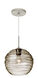 Wave 10 1 Light Satin Nickel Pendant Ceiling Light in Smoke Glass