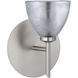 Divi 1 Light 5 inch Satin Nickel Mini Sconce Wall Light in Halogen, Silver Foil Glass