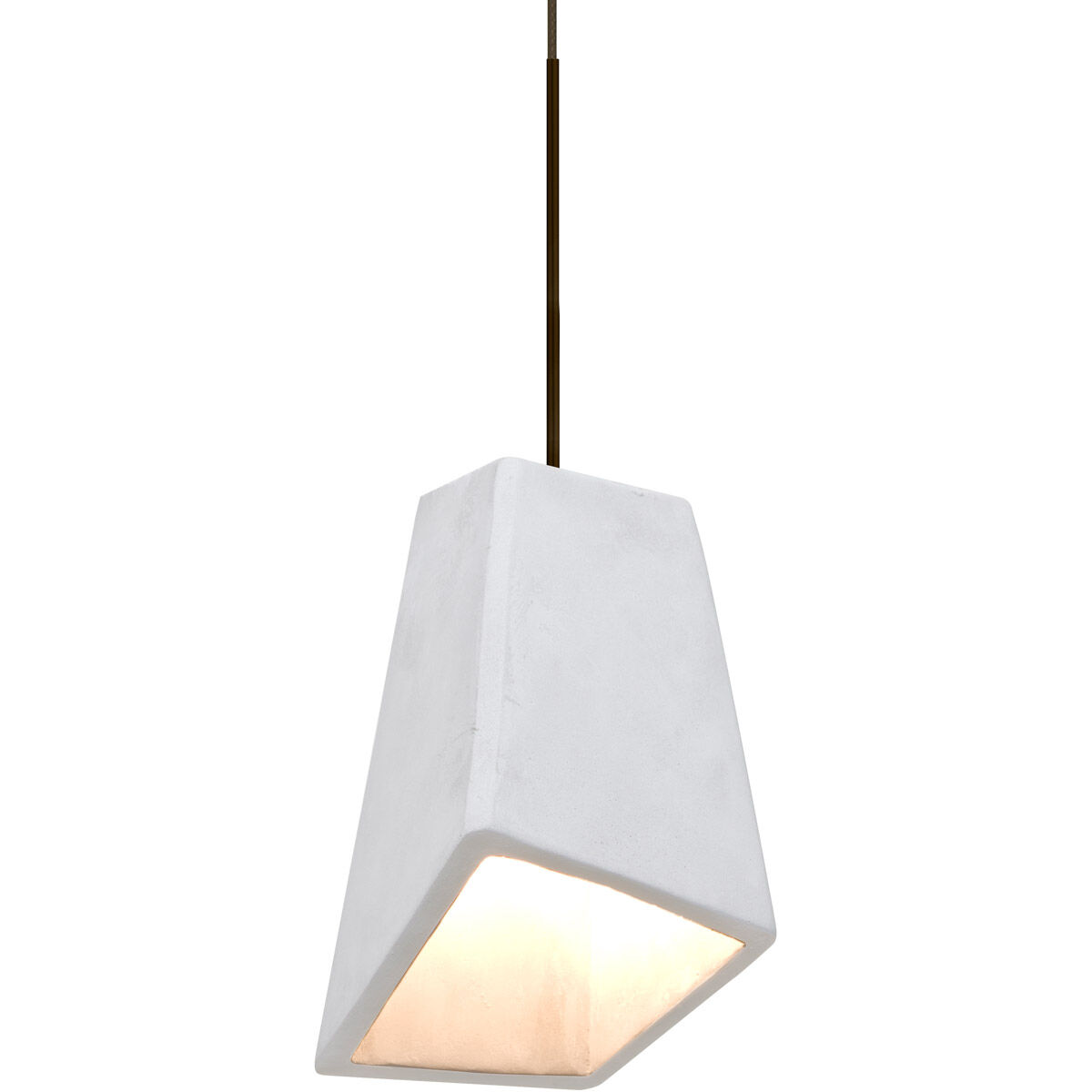 Skip LED Bronze Cord Pendant Ceiling Light in White Glass