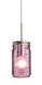 Milo 1 Light Satin Nickel Pendant Ceiling Light in Transparent Purple Glass