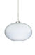 Pape 1 Light Satin Nickel Pendant Ceiling Light in Opal Ribbed Glass, Incandescent