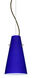 Cierro LED Bronze Pendant Ceiling Light in Cobalt Blue Matte Glass