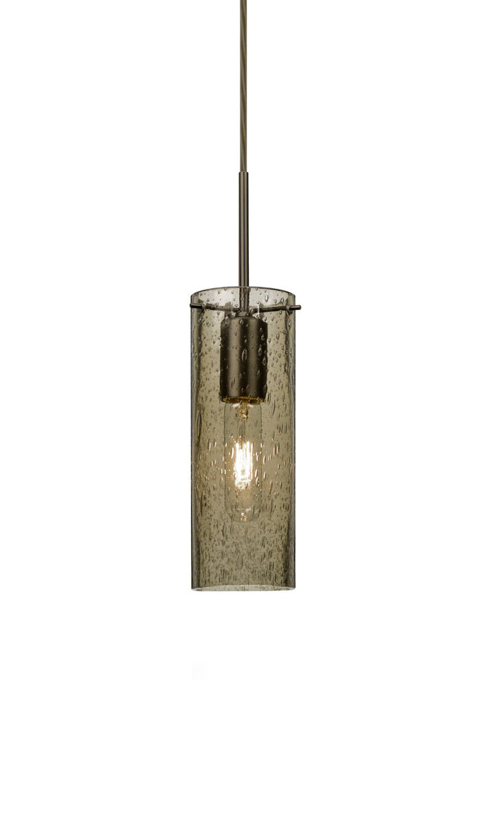 Besa Lighting Juni 1 Light Bronze Pendant Ceiling Light in Latte Bubble Glass 1JT-JUNI10LT-BR - Open Box