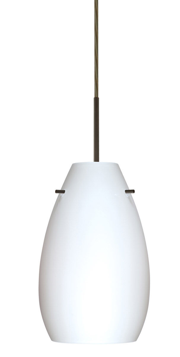 Besa Pera LED Pendant in Bronze with Habanero Glass 1JT-4126HB-LED-BR