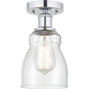 Edison Ellery 1 Light 5 inch Brushed Satin Nickel Semi-Flush Mount Ceiling Light in White