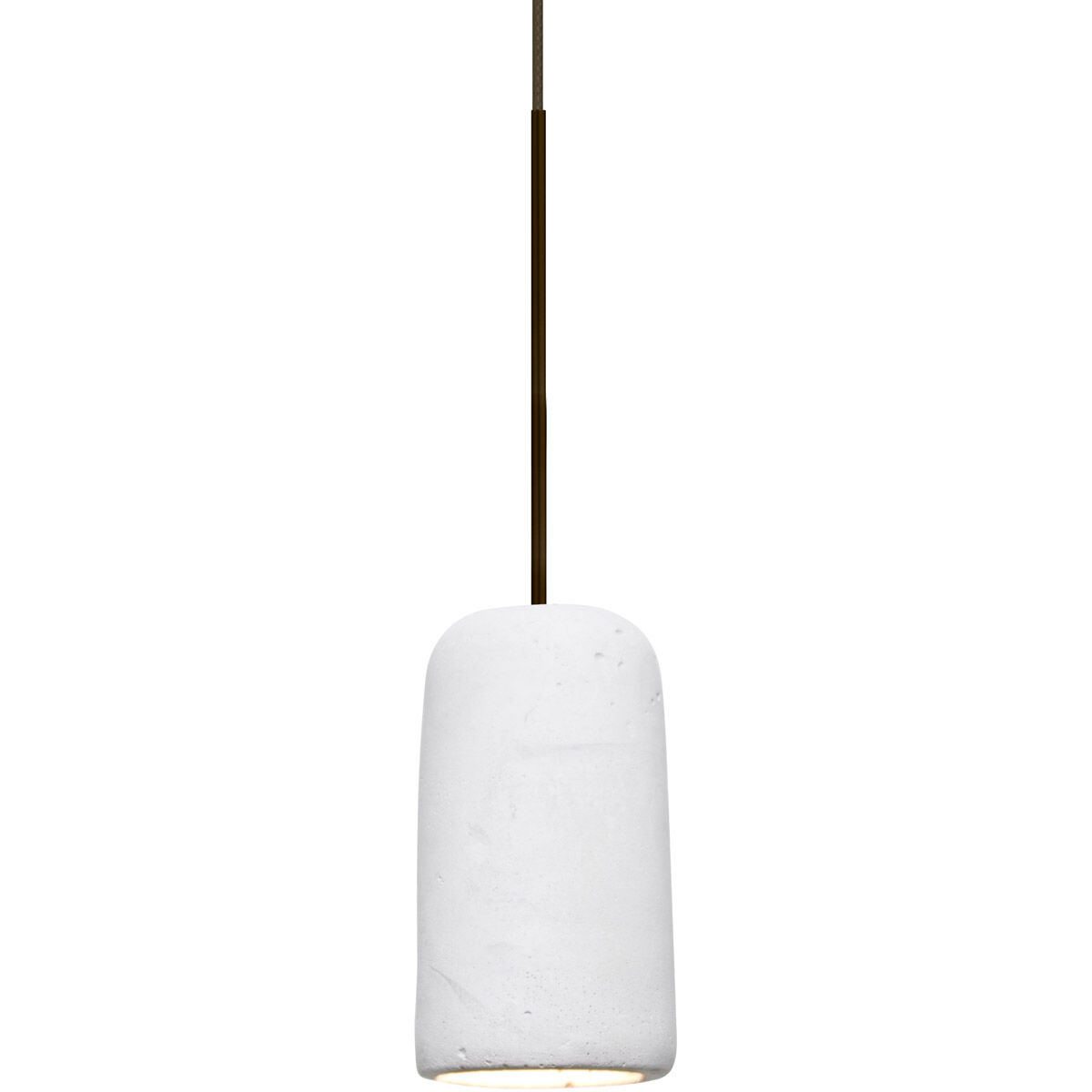 Glide LED Bronze Cord Pendant Ceiling Light in White Glass