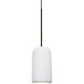 Glide LED Bronze Cord Pendant Ceiling Light in White Glass