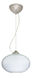 Pape LED Satin Nickel Pendant Ceiling Light in Opal Ribbed Glass