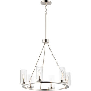 Sentinel 6 Light 24 inch Satin Nickel Single-Tier Chandelier Ceiling Light
