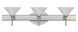 Kona 3 Light 23 inch Satin Nickel Vanity Lighting Wall Light in Halogen, Marble Glass
