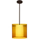 Pahu 12 LED Bronze Stem Pendant Ceiling Light in Transparent Armagnac/Opal Glass
