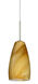 Chrissy 1 Light Satin Nickel Pendant Ceiling Light in Honey Glass