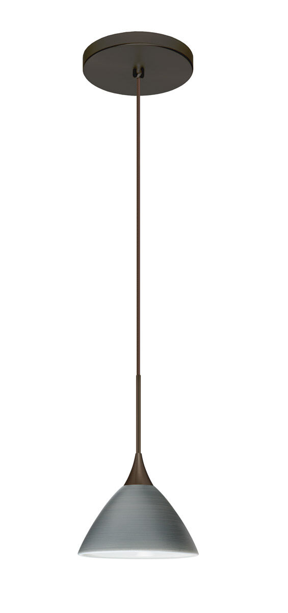 Domi LED Bronze Pendant Ceiling Light in Titan Glass