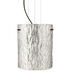 Tamburo 8 1 Light Bronze Pendant Ceiling Light in Incandescent, Stone Silver Foil Glass