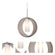Plato 1 Light Satin Nickel Cord Pendant Ceiling Light in Incandescent, Transparent Smoke/Opal Glass