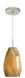 Pera 1 Light Satin Nickel Pendant Ceiling Light in Honey Glass, Incandescent