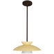 Trilo 15 1 Light Bronze Stem Pendant Ceiling Light in Incandescent, Champagne Glass