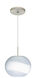 Luna LED Satin Nickel Pendant Ceiling Light in Opal Frost Glass