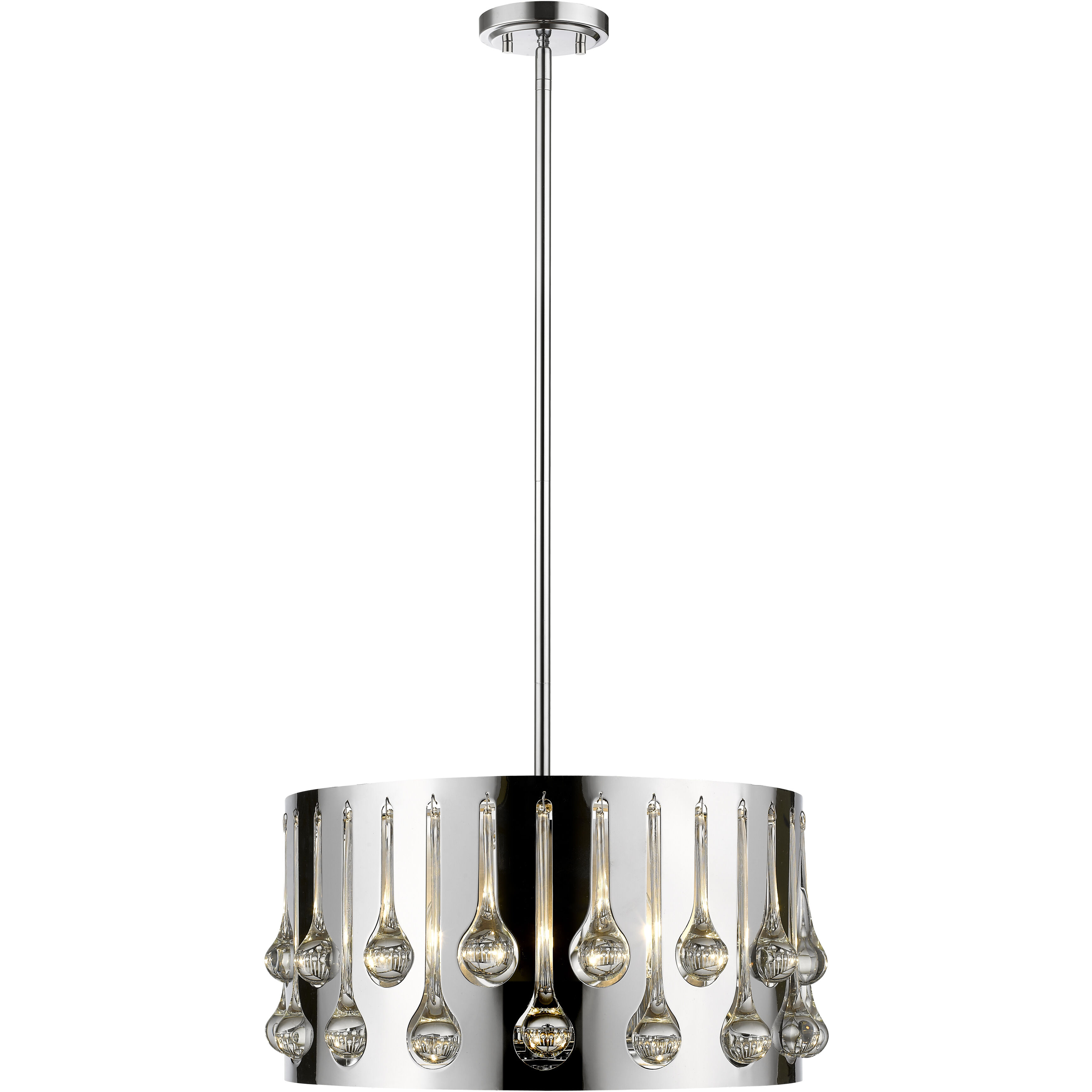 Oberon 4 Light 17 inch Chrome Pendant Ceiling Light