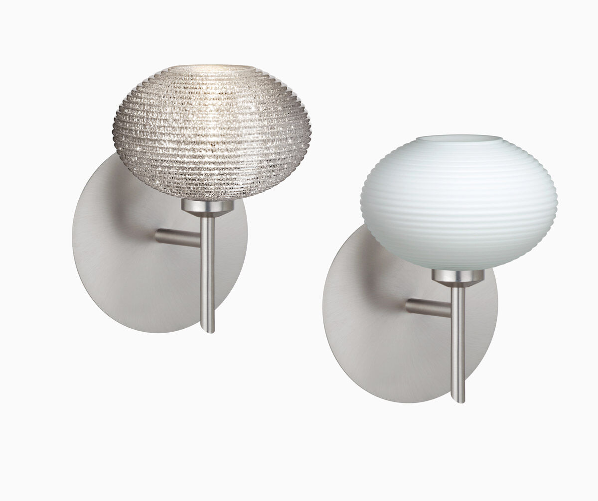 Lasso 1 Light 5 inch Satin Nickel Mini Sconce Wall Light in Halogen, Glitter Glass