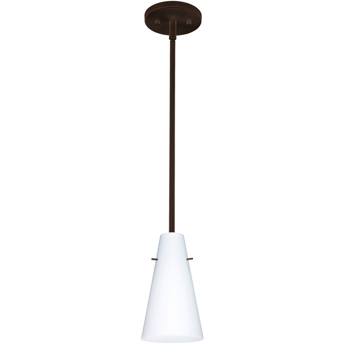 Cierro LED Bronze Stem Pendant Ceiling Light in Opal Matte Glass