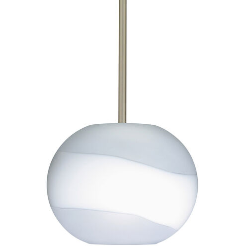 Luna 1 Light Satin Nickel Stem Pendant Ceiling Light