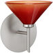 Kona LED 6 inch Satin Nickel Mini Sconce Wall Light in Sunset Glass
