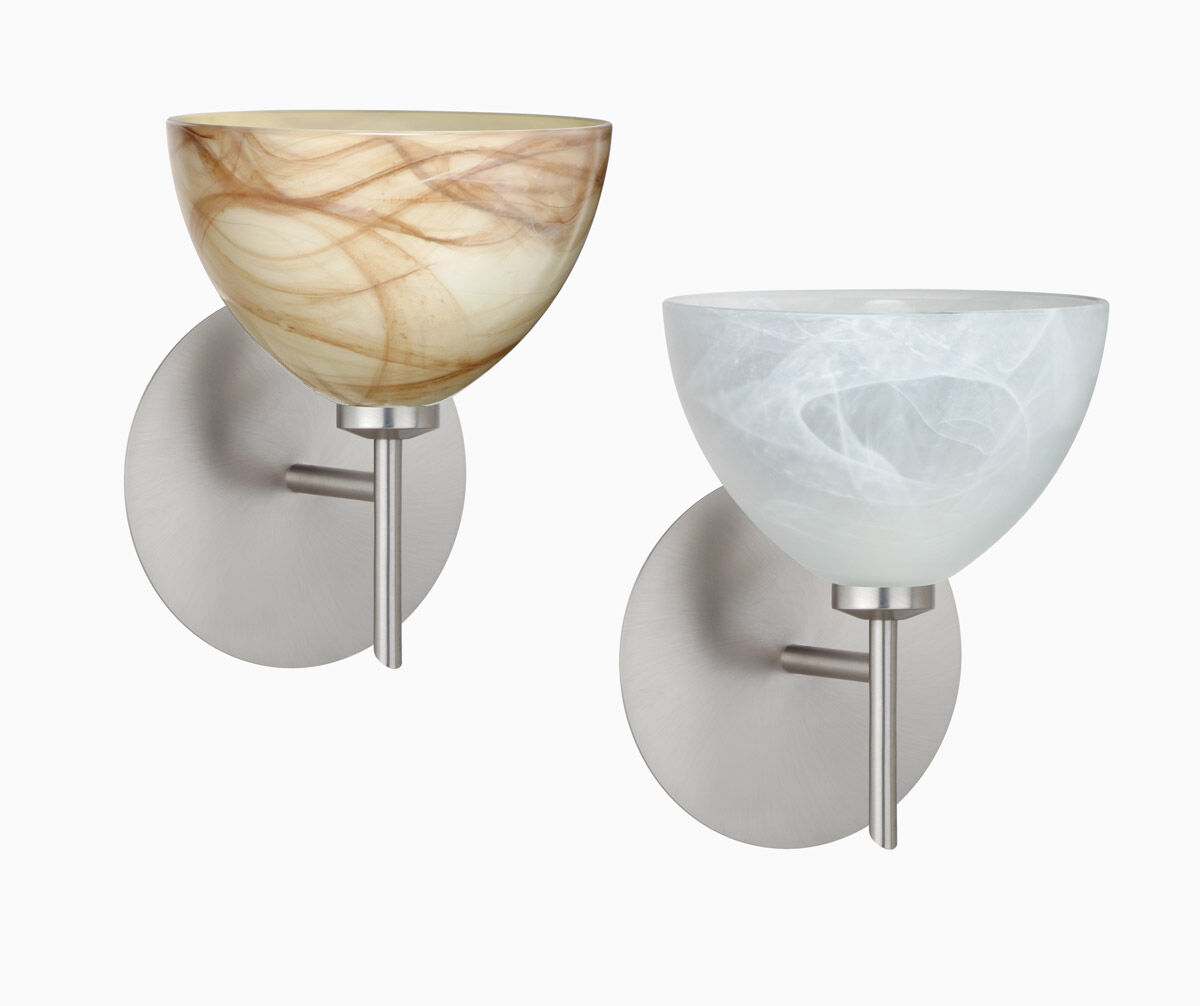 Brella 1 Light 6 inch Chrome Mini Sconce Wall Light in Halogen, White Glass