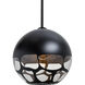 Rocky 1 Light Black Stem Pendant Ceiling Light