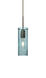 Juni 1 Light Bronze Pendant Ceiling Light in Blue Bubble Glass