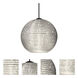 Kristall 6 1 Light Black Cord Pendant Ceiling Light