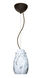 Pera 9 LED Bronze Pendant Ceiling Light in Marble Grigio Glass