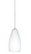 Karli LED Satin Nickel Pendant Ceiling Light in Opal Matte Glass