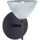 Domi 1 Light 5 inch Bronze Mini Sconce Wall Light in Halogen, Marble Glass