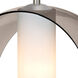Plato 1 Light Satin Nickel Cord Pendant Ceiling Light in Incandescent, Transparent Smoke/Opal Glass