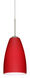Riva 9 1 Light Satin Nickel Pendant Ceiling Light in Incandescent, Ruby Matte Glass