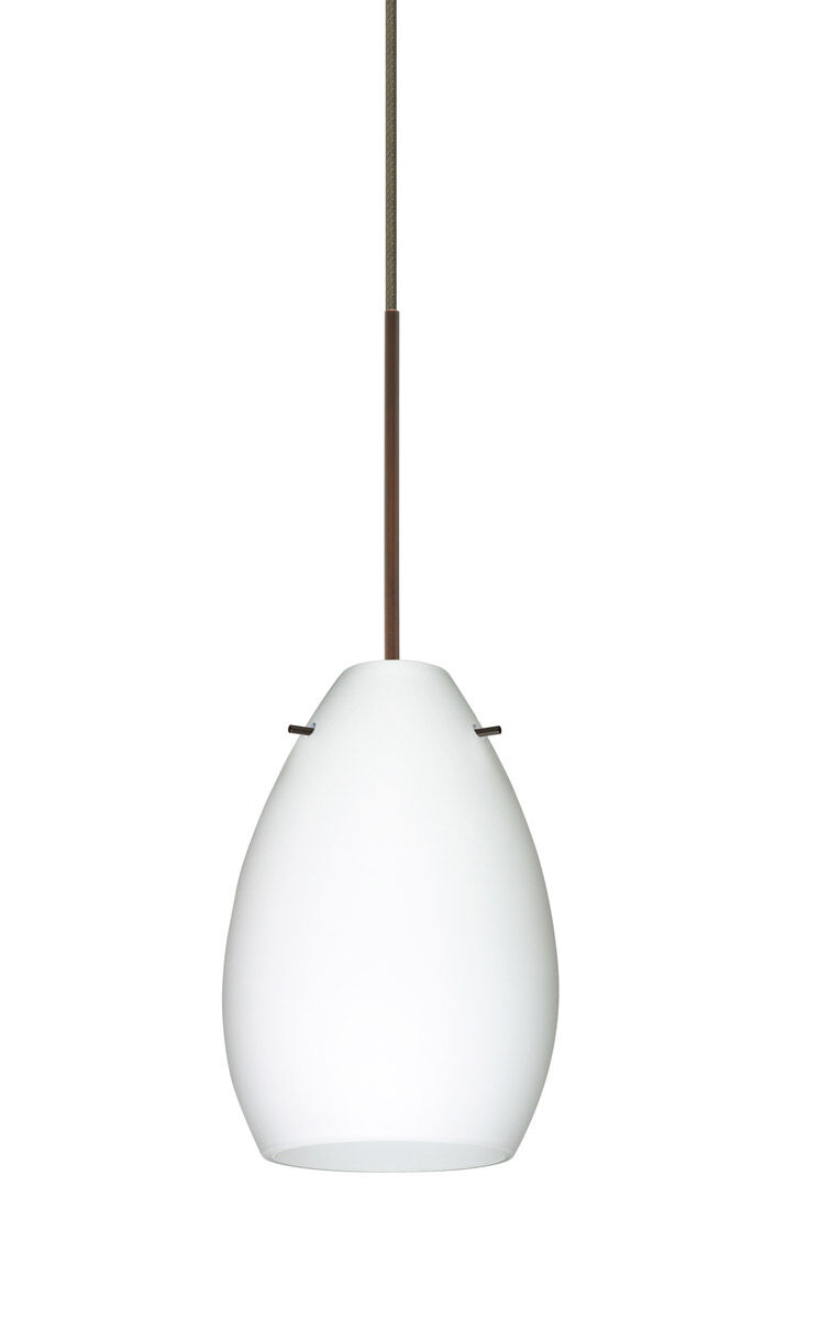 Pera 6 1 Light Bronze Pendant Ceiling Light in Incandescent, Opal Matte Glass