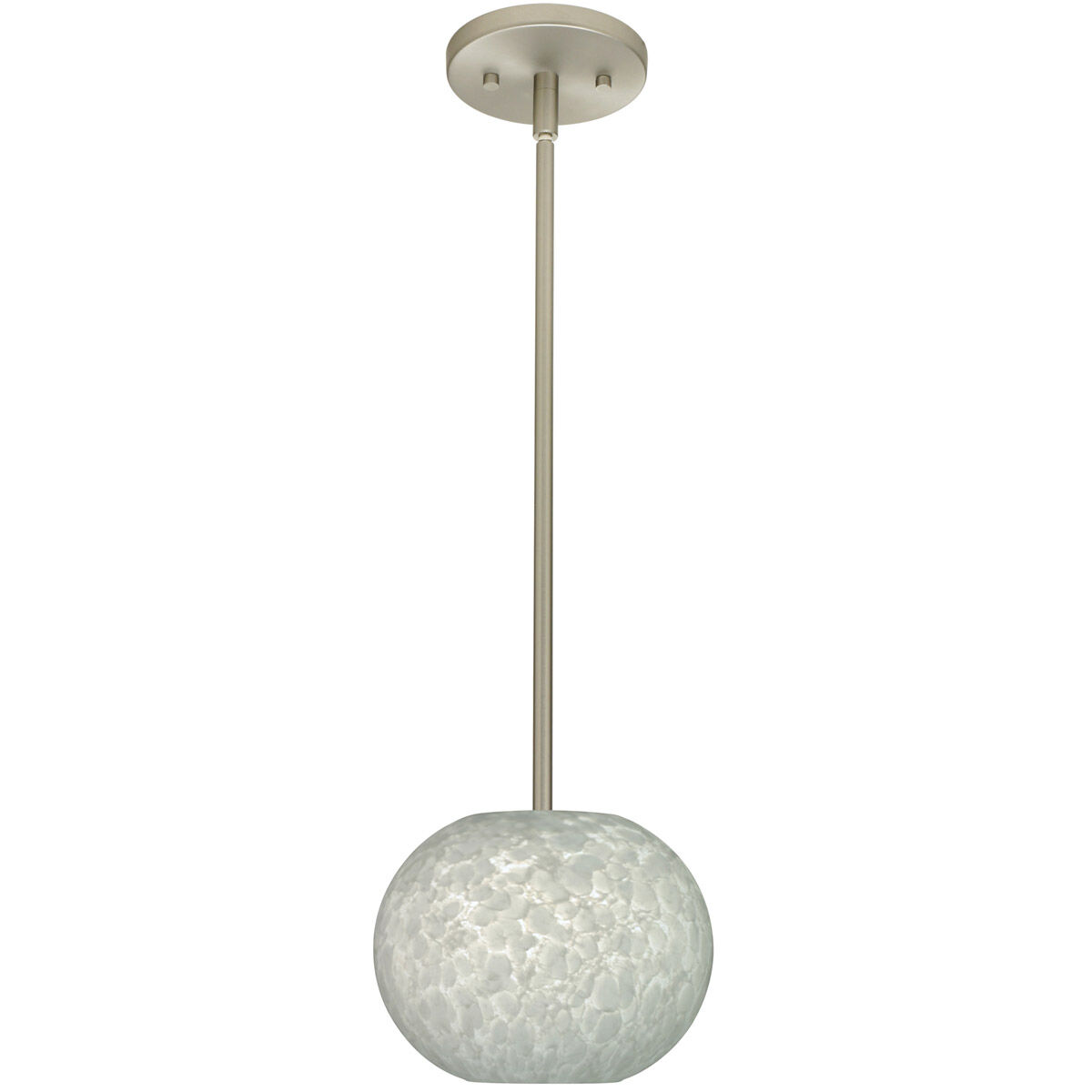 Luna LED Satin Nickel Stem Pendant Ceiling Light in Carrera Glass