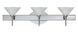 Kona 3 Light 23 inch Chrome Vanity Lighting Wall Light in Halogen, Marble Glass