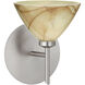 Domi 1 Light 5 inch Satin Nickel Mini Sconce Wall Light in Halogen, Mocha Glass