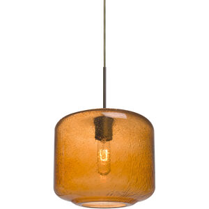 Niles 10 1 Light Bronze Cord Pendant Ceiling Light in Niles Amber Bubble Glass